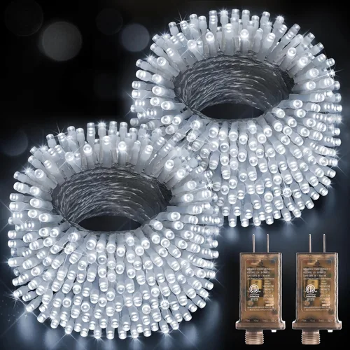Vista 8 de Hezbjiti Luces de Cadena Navideñas LED de 1000 LED 403 Pies para Exteriores, 8 Modos de Iluminación IP44 Luces de Hadas Impermeables