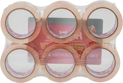 Vista 2 de Duck Cinta de embalaje transparente HD, 6 rollos, embalaje resistente de 328 yardas para envío, correo, mudanza y almacenamiento, cajas de repuesto