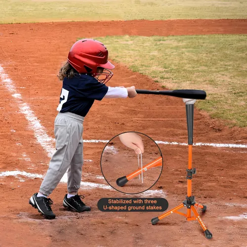 Vista 4 de Storgem Baseball and Softball Tee,Batting Tee for Kids,Baseball Tees for Hitting,T Ball Training Stand,Easy Height Adjustment
