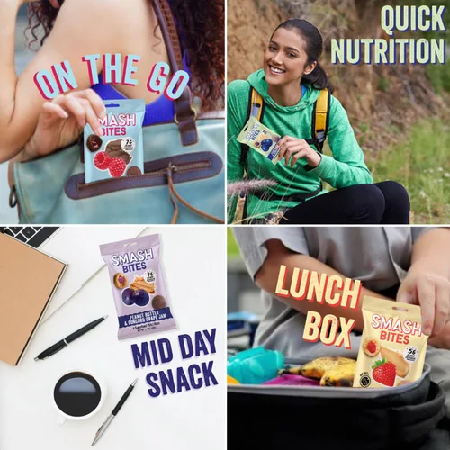 Vista 5 de Bocaditos de mantequilla de anacardo y mermelada de arándanos – Bocaditos de anacardo y arándanos para aperitivos, cáscara de mantequilla de nuez