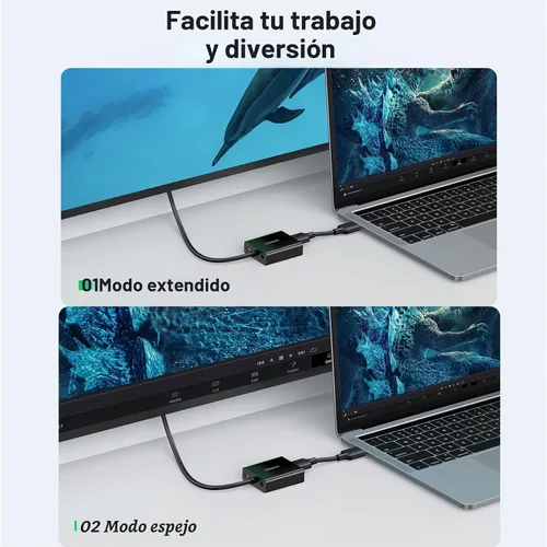 Vista 4 de UGREEN adaptador activo de HDMI a VGA con conector de audio HDMI hembra de 3.5mm a VGA macho, convertidor para TV Stick, Raspberry Pi, Laptop, PC