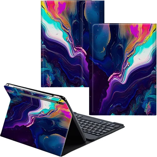 Vista 79 de Funda para Samsung Galaxy Tab S6 Lite 2022/2020 Teclado Inalámbrico Desmontable y Cubierta De Soporte De Cuero PU Funda Protectora Para Samsung