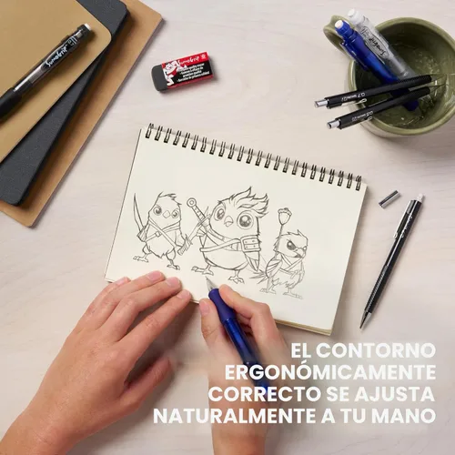 Vista 4 de SAKURA 50280 SumoGrip, lápiz de 0.9 mm con borrador, transparente