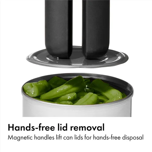 Vista 2 de OXO Good Grips Lock & Go Abrelatas, Abrelatas Manual con Brazos de Bloqueo y Botón de Liberación Fácil, Gadget de Cocina de Mano, Utensilio
