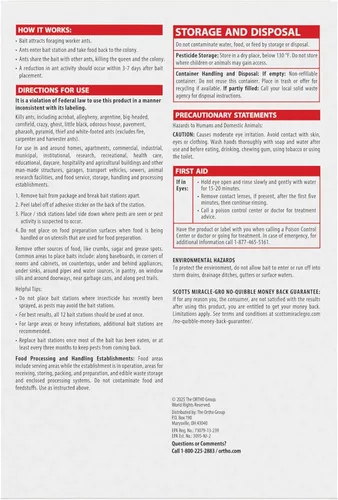 Vista 10 de Ortho Orthene Ant Killer Ant Bait - Asesino de hormigas de interior, mata a la reina y la colonia, 12 estaciones de cebo