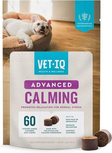VetIQ Suplemento Avanzado de Apoyo Calmante para Perros, Masticables Calmantes para Perros - Golosinas de Alivio de Ansiedad que Tratan el Estrés y