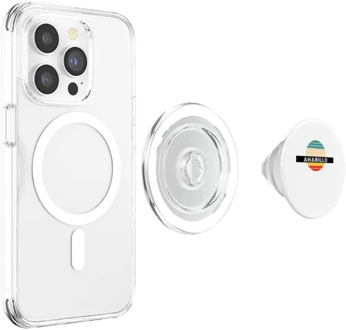 Vista 4 de Amarillo City Retro Design PopSockets MagSafe PopGrip for iPhone