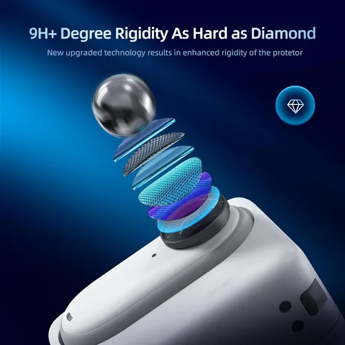 Vista 9 de Funda protectora de silicona, protector de pantalla y lente para Insta360 GO 3 (negro)