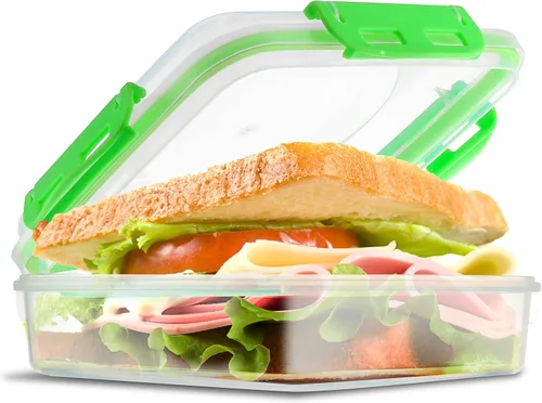 Tafura Contenedores para sándwiches | Caja de sándwich | Contenedores de almuerzo | Contenedores para sándwiches para loncheras | Soporte
