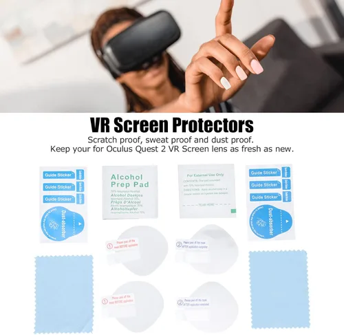 Vista 2 de 070 4Pcs Protective Film Lens Protector for Oculus Quest 2, Scratch-Resistant Lens Film VR Screen Cover Protectors for Virtual Reality Lenses