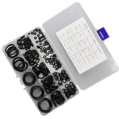 200Pcs 15 Sizes Universals Rubber O-Rings Assortment Kits Sealing Washer Plumbing Gasket Resist Oil and Heat O Rings Oil Seals for Plumbing