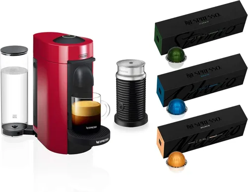 Vista 14 de Nespresso Vertuo Plus Deluxe de De'Longhi - Cafetera para café y espresso, color negro mate con espumador de leche Aeroccino