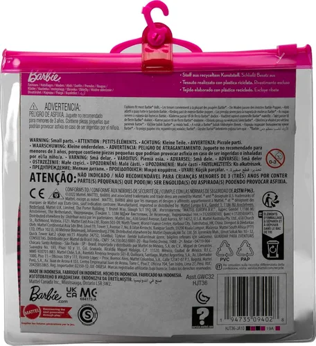 Vista 3 de Barbie Paquete de ropa, moda y accesorios de moda, el juego incluye 2 looks completos con trajes vibrantes y piezas