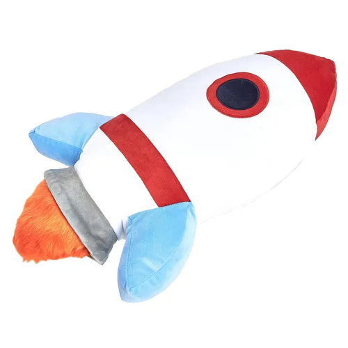 Vista 3 de Amazon Basics Decoración de habitación de niños, almohada decorativa de cohetes espaciales, nave espacial, poliéster, surtido, 16.5 x 4 pulgadas