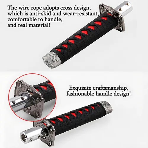 Vista 3 de zipelo Pomo de palanca de cambios estilo espada de samurái, pomo de cambio corto de 6 pulgadas (15 cm) con 4 adaptadores, palanca de cambio