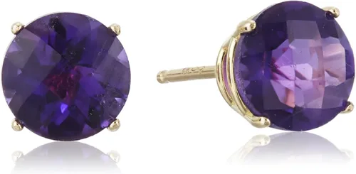 Tienda Collection 10k Gold Round Birthstone Stud Earrings for Women