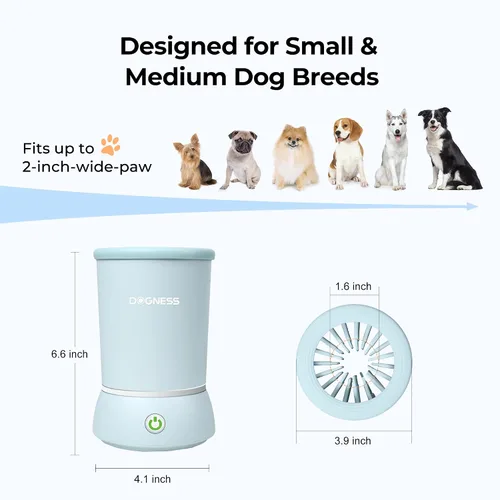 Vista 3 de DOGNESS W01 Limpiador automático de patas de perro para perros pequeños a medianos (azul claro)