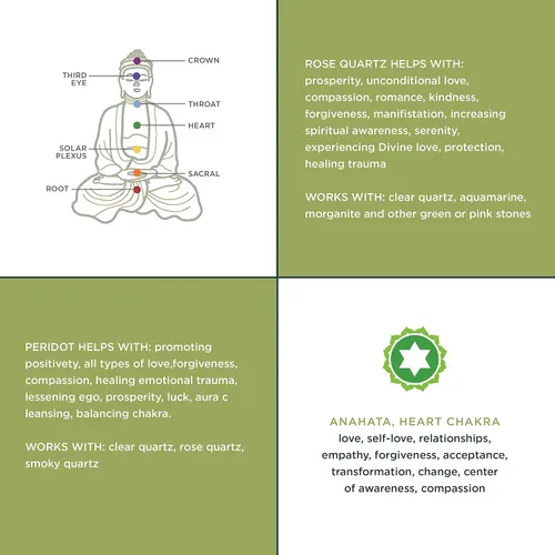 Vista 5 de Joyfulmuze Handmade Stretch Bracelet Rose Quartz and Peridot, Natural Green Pink Stone, Simple Genuine Beaded Stretch Cuff 8mm, Healing Chakra