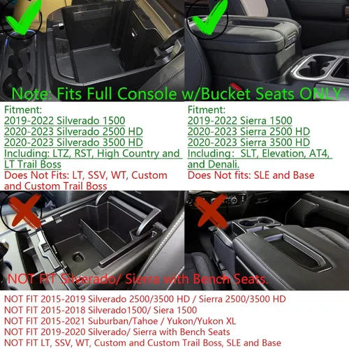 Vista 3 de EDBETOS Bandeja Organizadora de Consola Central Compatible con Accesorios Chevy Silverado 1500/GMC Sierra 1500 2019-2022 y 2020-2023