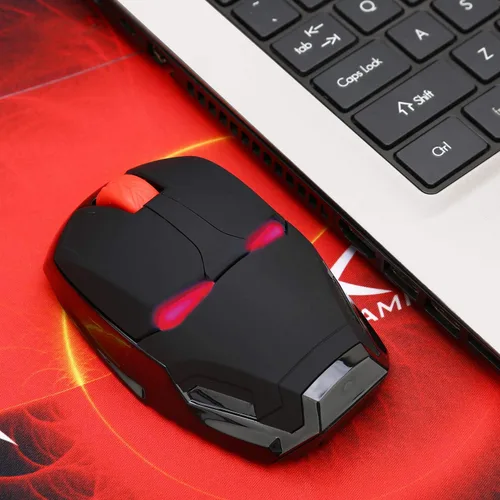 Vista 3 de Cool Mouse para laptop, mouse inalámbrico para juegos, ratón óptico ergonómico portátil de 2.4 G, mouse con receptor USB para computadora portátil