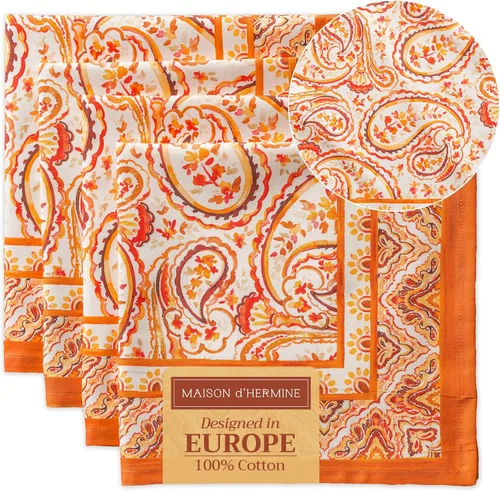 Vista 142 de Maison d' Hermine Juego de 4 servilletas de tela 100% algodón, suaves y duraderas, servilletas cuadradas reutilizables para uso diario, lavables