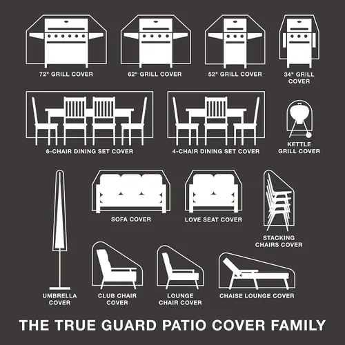 Vista 5 de True Guard Fundas para muebles de patio impermeables resistentes - Funda para silla de club de descanso, 600D Rip-Stop, resistente a