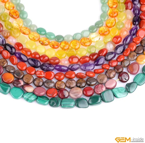 Vista 6 de GEM-Inside 9x12mm Natural Amazonite Stone Gemstone Semi Precious Freeform Baroque Potato Beads for Jewelry Making 15