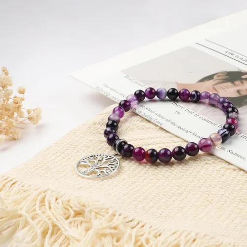 Vista 6 de Pulsera de piedra natural con corazón dulce para hijanietanuera