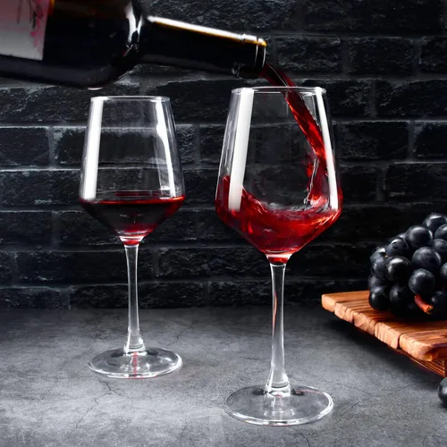 Vista 5 de Juego de copas de vino de 12, copa de vino transparente de 12oz roja/blanca, copas de vino de tallo largo para fiesta, boda y hogar
