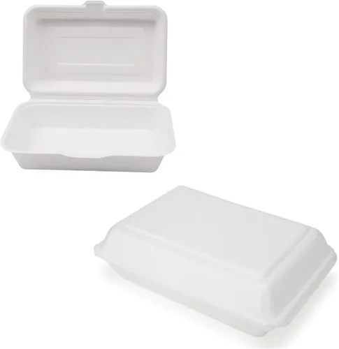 Vista 9 de Recipientes de comida para llevar con un solo compartimento 100% compostable, 6 x 6 pulgadas. 25 envases, bagazo desechable natural, biodegradable