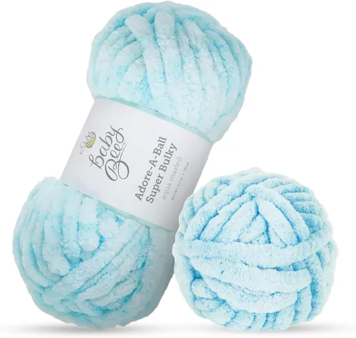 Vista 15 de Baby Bee - Hilo súper voluminoso para tejer y tejer, madeja de hilo suave, 38 yardas de hilo 100% poliéster para tejer mantas, sombreros y más