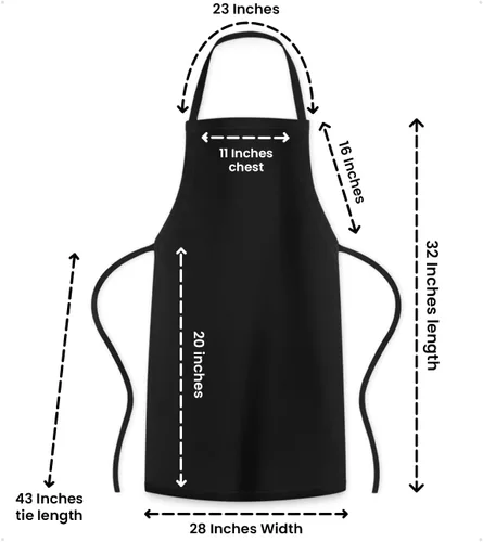 Vista 6 de Avalon Kitchen Aprons for Men - 100% Polyester Chef Apron Women with Extra Long Ties - Cooking Aprons for Women & Mens Apron