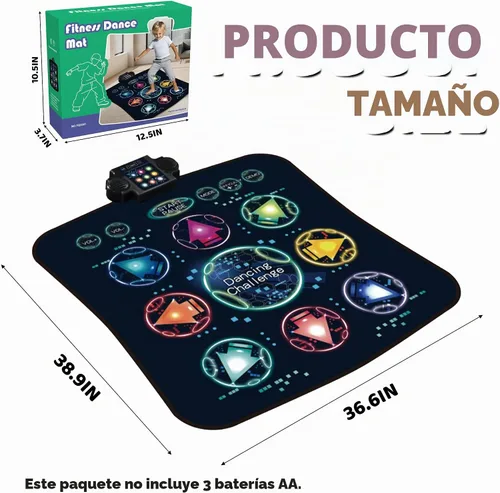 Vista 2 de Alfombrilla de baile para niños, almohadilla de baile electrónica