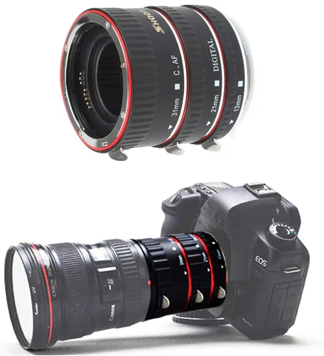 Vista 2 de SHOOT AF Juego de tubos de extensión macro de enfoque automático para cámaras Canon EOS EF EF-S lente DSLR 1100D 700D 650D 600D 550D 500D 450D 400D