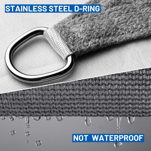 Vista 6 de SUNLAX Toldo tipo vela, forma de rectángulo, protección ultravioleta, permeable, para exteriores y patio trasero (hacemos tamaño personalizable), 7