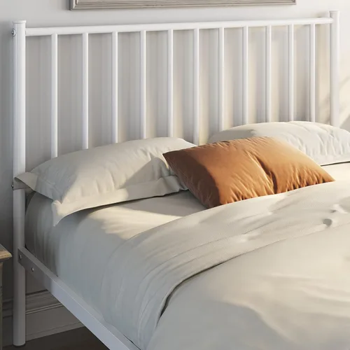 Vista 58 de Yaheetech Base de cama individual con plataforma de metal, base de colchón con cabecero y estribo, no necesita somier, almacenamiento debajo