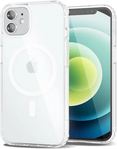 Vista 17 de oakxco Funda magnética transparente compatible con Magsafe, delgada, transparente, no amarillea, híbrida de silicona suave y cubierta protectora