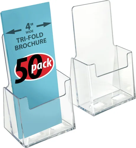 Vista 14 de Azar Displays 252922-2PK - Soporte triple para folletos con bolsillo para tarjetas de visita, paquete de 2, transparente