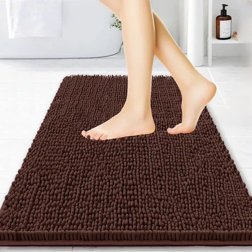 Vista 58 de BOANKODU Alfombras de Baño 47x17, Alfombras de Baño Extra Suaves y Absorbentes de Chenilla, Respaldo de PVC de Secado Rápido, Alfombras de Baño