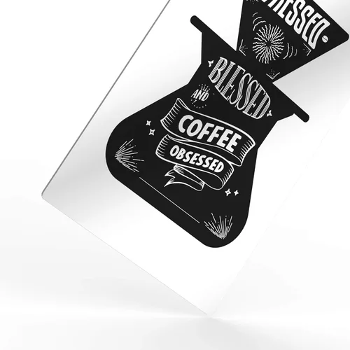 Vista 3 de HB Art Design Stressed Blessed and Coffee Obsessed Quote and Coffee Grinder Metal Print Wall Art Coffee Bar Decor Coffee Signs Kitchen Wall Decor