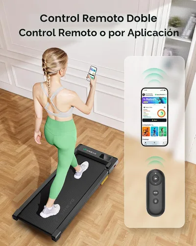 Vista 6 de UREVO Caminadora Inteligente Plegable, Cinta de Correr para Escritorio de Pie con Doble Absorción de Impactos, Funcionamiento Silencioso, Aplicación