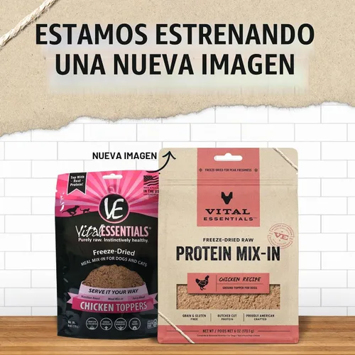 Vista 3 de Vital Essentials Decoración liofilizada para comida para perros, pollo