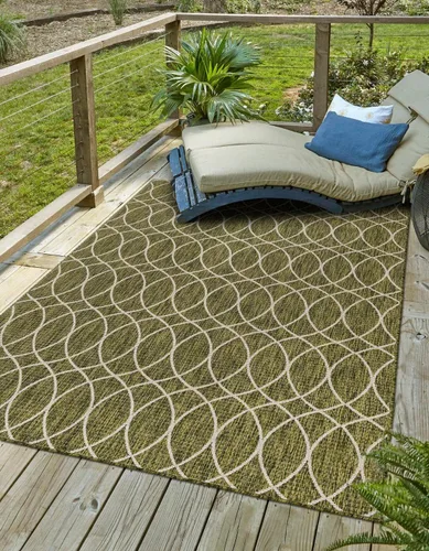 Vista 25 de Unique Loom Outdoor Trellis Collection - Alfombra rectangular de 2 x 3 pies 1 pulgada, color carbón y marfil Carbón / marfil