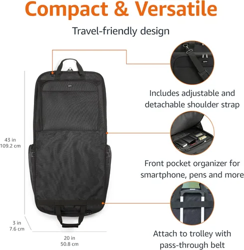 Vista 2 de Tienda Basics Bolsa de ropa de tres pliegues, Negro -, Viajes