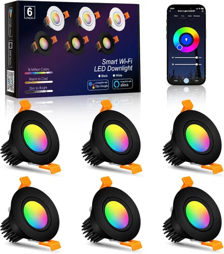 Vista 10 de inShareplus Downlight LED de 2 pulgadas, iluminación empotrable de 3 W, regulable, luz blanca cálida de 3000 K, CRI80, luces de techo