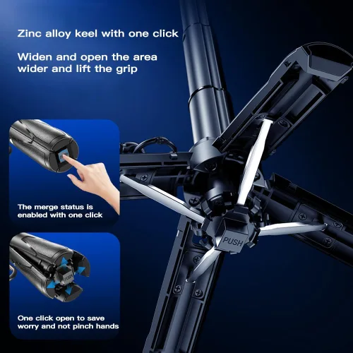 Vista 5 de 4 in 1 Multifunctional Magnetic Selfie Stick Tripod for iPhone & Android, Bluetooth Remote, Clamp & Magnetic Phone Holder, 360° Rotation Portable