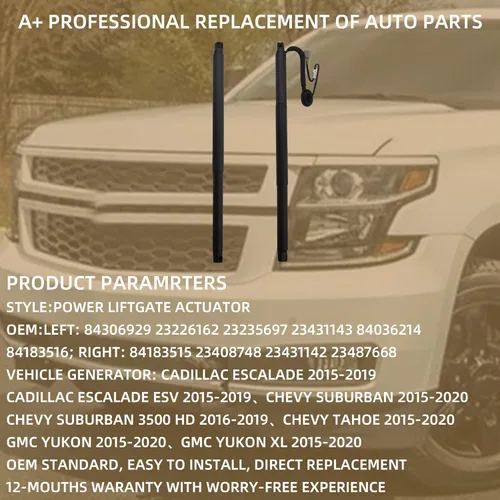 Vista 2 de Dasbecan Actuador de puerta elevadora compatible con Chevy Tahoe Suburban GMC Yukon XL 2015-2020 /Cadillac Escalade ESV 2015-2019 Soporte