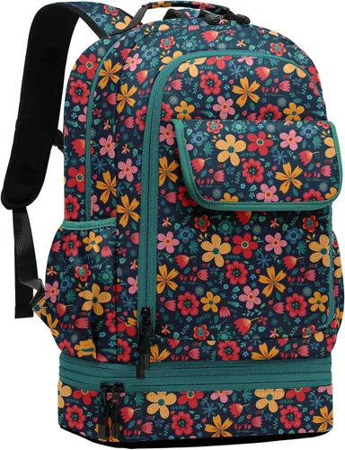 Vista 15 de Leaper Linda mochila para portátil de alpaca resistente al agua con aislamiento de doble cubierta bolsa de almuerzo negro