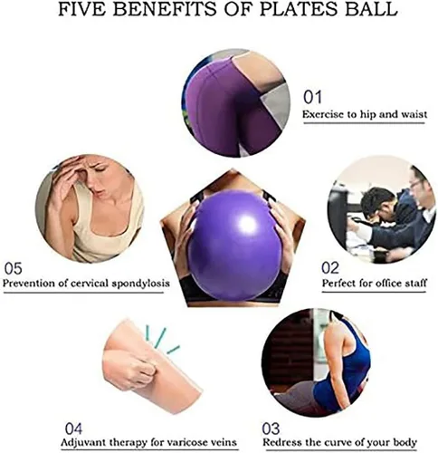 Vista 3 de Mini Pilates Exercise Yoga Ball, 9 Inch Small Inflatable Exercise Yoga Ball,Core Training and Physical Therapy Equipment, with Pump