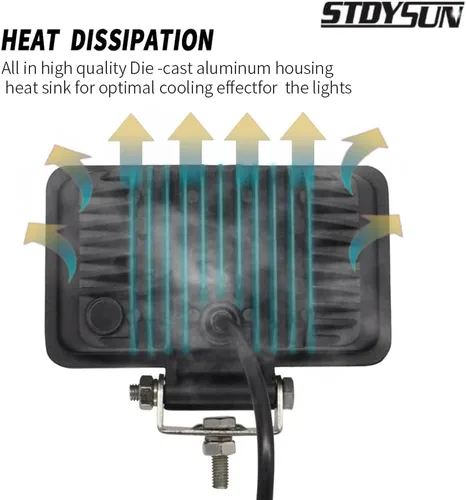 Vista 3 de STDYSUN Luces LED de trabajo para tractor, 2 unidades de aproximadamente 6 pulgadas, luces de conducción de haz combinado, luces auxiliares